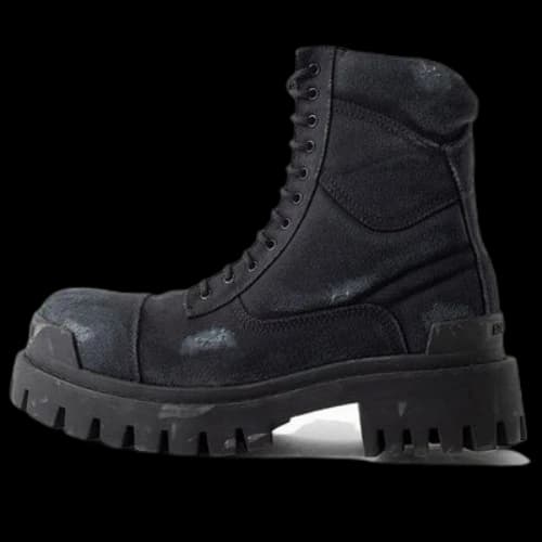 Balenciaga Combat Strike 20mm Boots 'Washed Black Cotton' (Women's)
