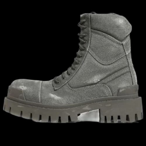 Balenciaga Combat Strike 20mm Boots 'Washed Grey Cotton' (Women's)
