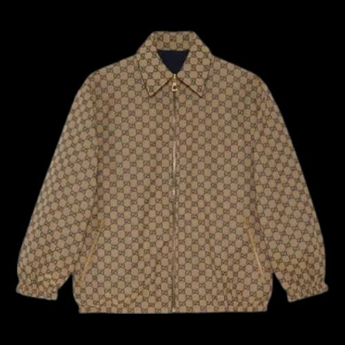 Gucci GG Polyester Reversible Jacket 'Blue Beige'