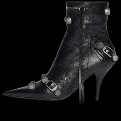 Balenciaga Cagole 90mm Booties 'Black Arena Lambskin' (Women's)