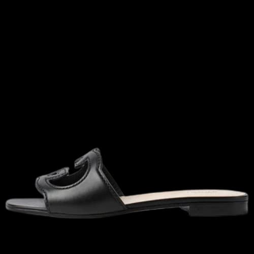 Gucci Interlocking G Shearling Sandals 'Black' (Women's)