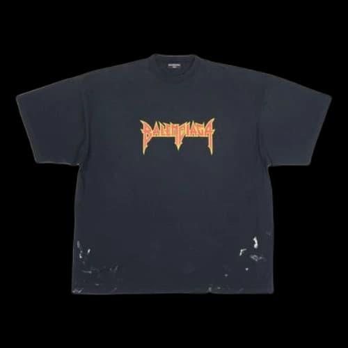 Balenciaga Metallica Short Sleeve T-Shirt Oversized Fit 'Black Orange'