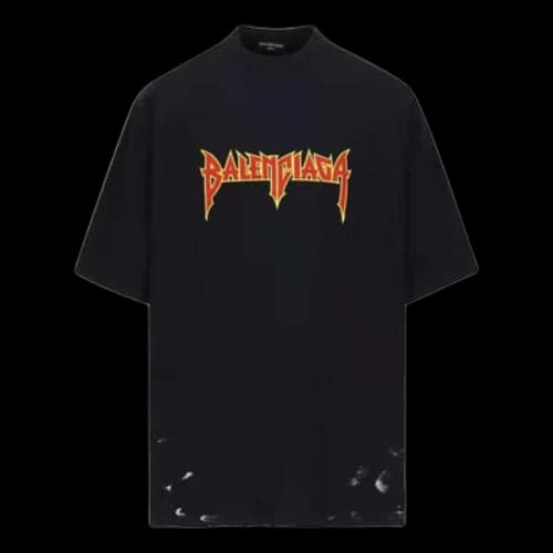 Balenciaga Metallica Short Sleeve T-Shirt Oversized Fit 'Black Orange'