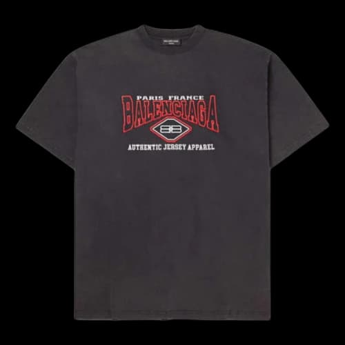 Balenciaga B Authentic Vintage Jersey Oversized T-Shirt 'Black'