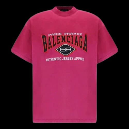 Balenciaga B Authentic Vintage Jersey Oversized T-Shirt 'Pink'