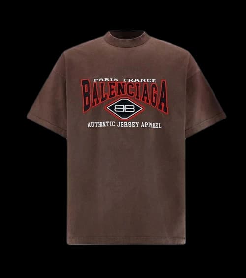 Balenciaga Logo Print T-shirt Brown