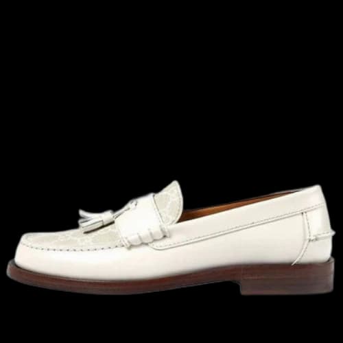 Gucci GG Supreme tassel loafers 'White' (Women's)