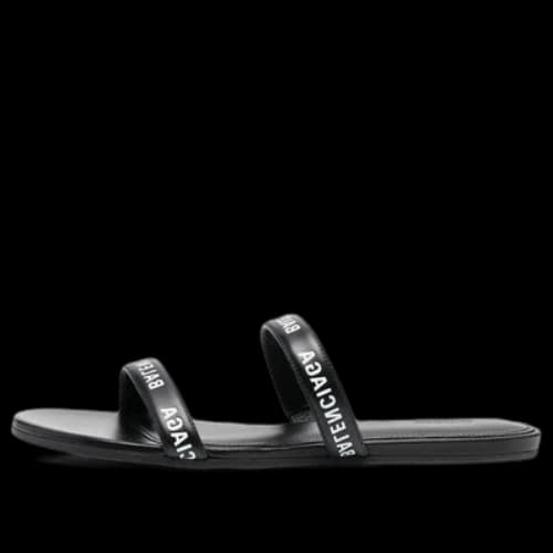 Balenciaga Logo Sandals 'Calf Black' (Women's)