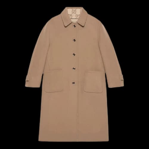 Gucci Reversible GG Wool Coat 'Camel Beige' (Women's)