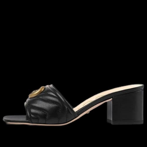 Gucci Marmont Double G Chunky slide sandal 'Black' (Women's)