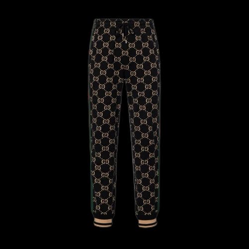 Gucci GG Jersey Cotton Jogging Pant 'Black Camel'