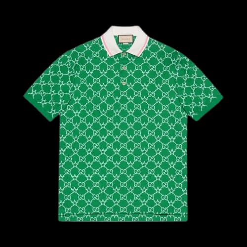 Gucci Stretch Cotton Polo 'Green/Blue'
