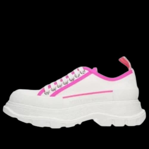 Alexander McQueen Tread Slick Lace Up 'White Neon Pink' (Women's)