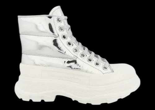 Alexander McQueen Tread Slick Boot Silver (Women's)