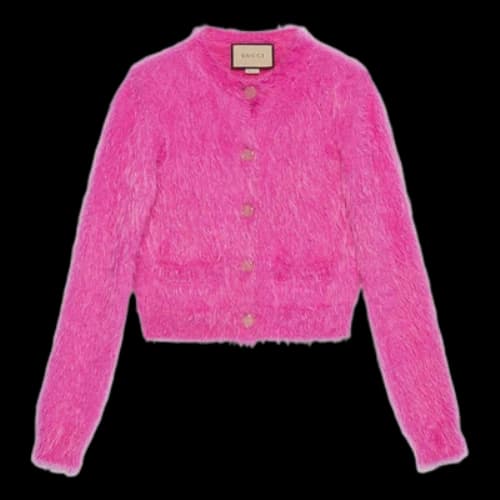 Gucci Brushed Wool Knit Cardigan 'Pink' (Women's)