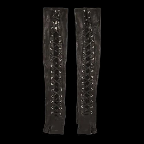Gucci Corset Lacing Fingerless Gloves Black