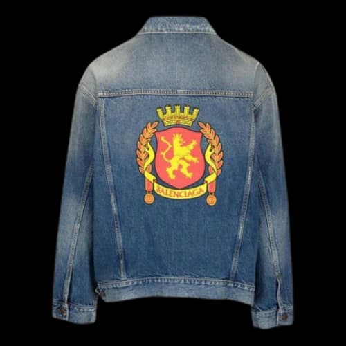 Balenciaga Back Emblem Patch Denim Jacket 'Blue'