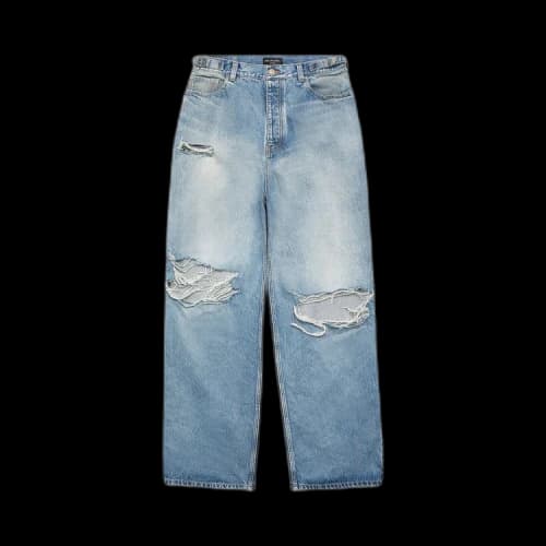 Balenciaga Destroyed Baggy Jeans 'Eco Blue'