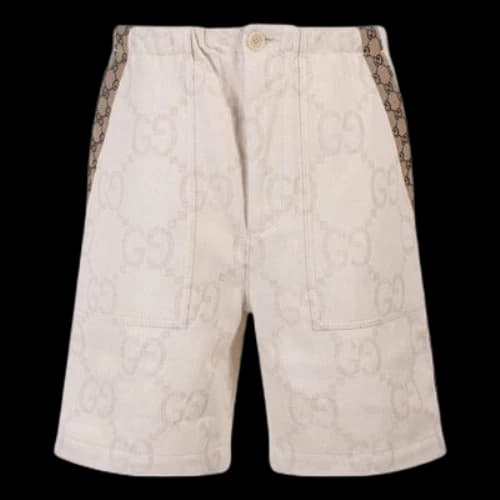 Gucci Maxi Cotton Blend Denim Shorts 'White'