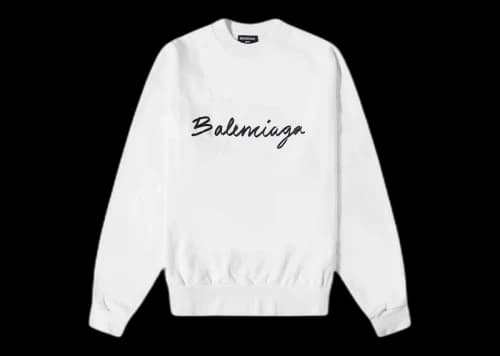Balenciaga Script Logo Crewneck White/Black