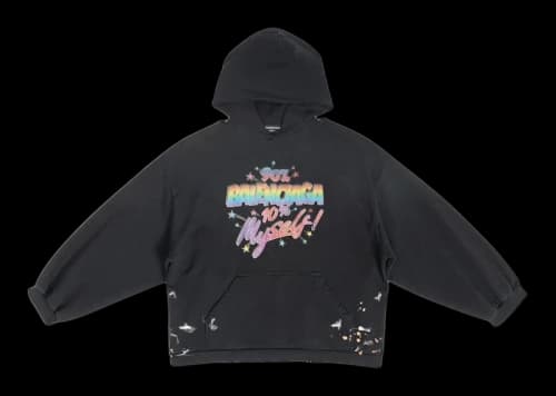 Balenciaga Women's 90/10 Small Fit Hoodie Black/Multi