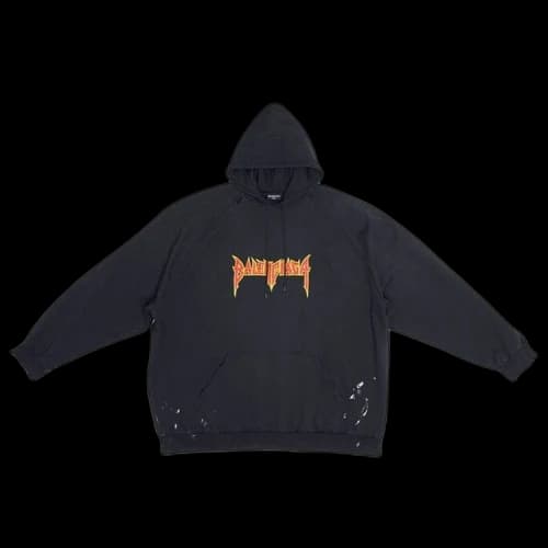 Balenciaga Metal Oversized Hoodie 'Washed Black'