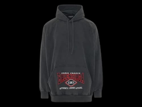 Balenciaga Embroidered BB Authentic Jersey Apparel Oversized Hoodie Black