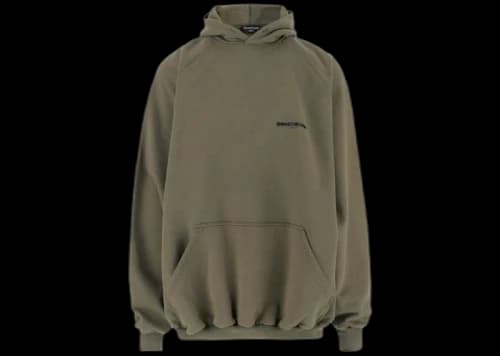Balenciaga Cotton Hooded Khaki Green