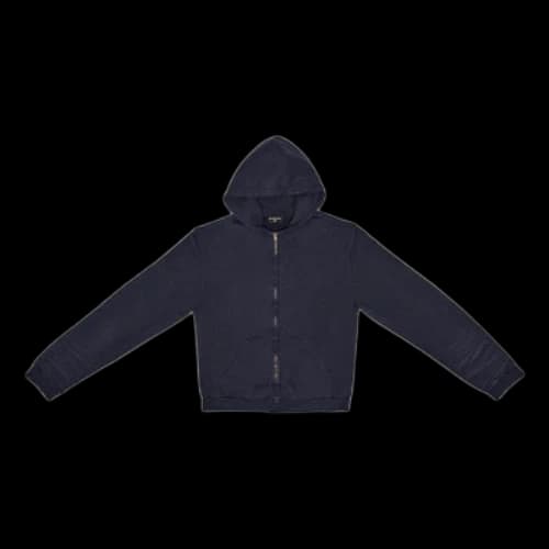 Balenciaga Tab Worn-Out Zip-Up Hoodie 'Black'