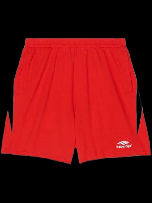 Balenciaga Logo Sweatshorts Red