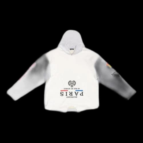 Balenciaga Paris Upside Down Hoodie Oversized 'White'