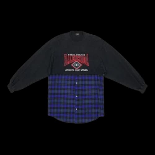 Balenciaga BB Authentic Patched Long Sleeve T-Shirt 'Black Blue'