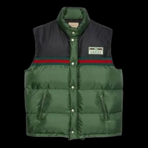 Gucci Nylon Silk-Satin Padded Down Vest 'Green'