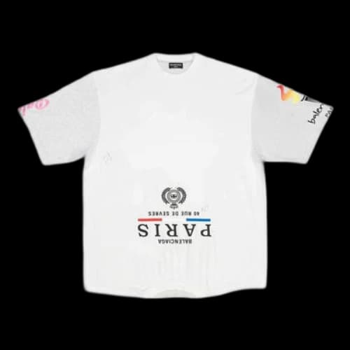 Balenciaga Paris Upside Down T-Shirt Oversized 'White'