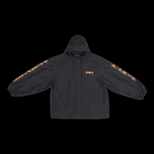 Balenciaga Metallica Windbreaker Hooded Jacket 'Black Orange'