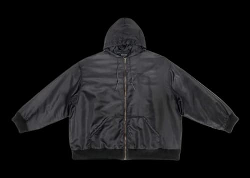Balenciaga 3B Sports Icon Padded Zip-Up Hoodie Black