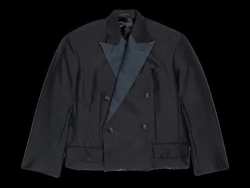 Balenciaga Women's Cropped Tuxedo Blazer Black