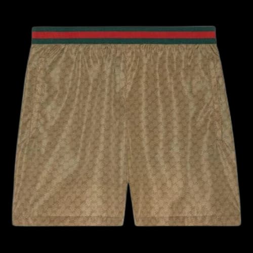 Gucci GG Nylon Swim Shorts 'Camel Ebony'