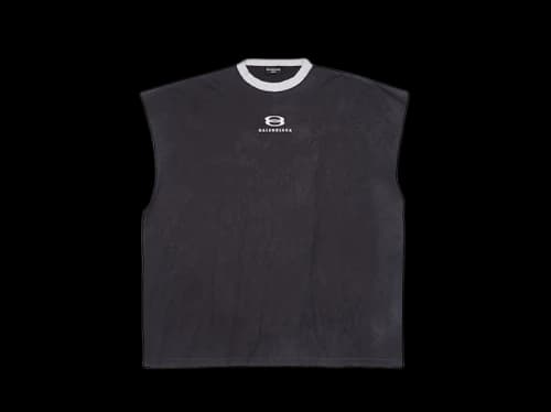 Balenciaga Unity 3/4 Sleeve Oversized T-Shirt Black/Light Grey