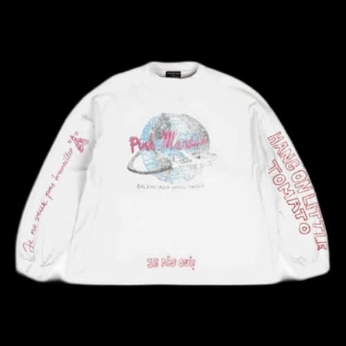 Balenciaga x Pink Martini Long Sleeve T-shirt Oversized 'Ecru'