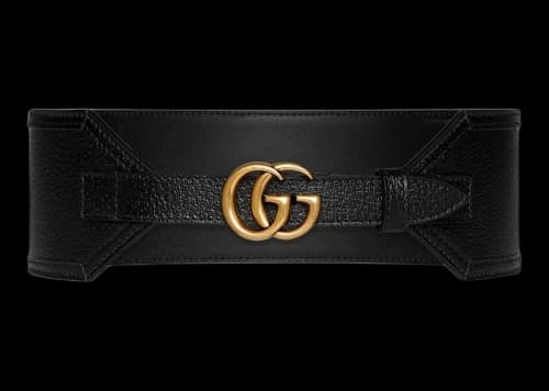 Gucci GG Marmont Wide 68MM Belt Black/Gold-tone