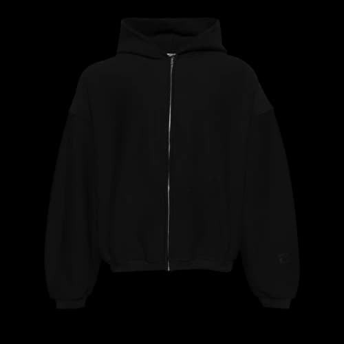 Alexander Wang Zip Up Hoodie With Matte Star A Puff Logo 'Black'