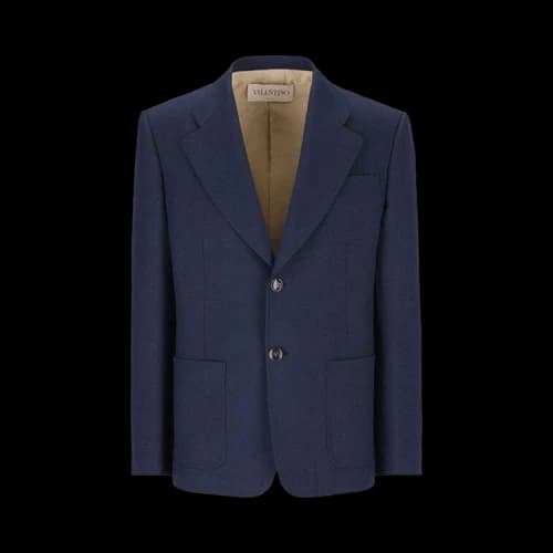 Valentino Single Breasted Straight Hem Jacket 'Indaco'