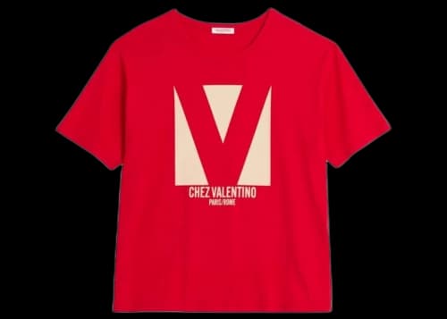 Valentino Chez Valentino Print T-shirt Red