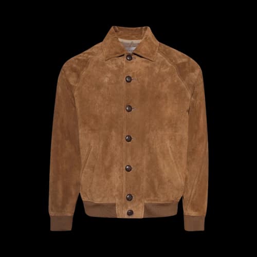 Valentino Suede Button-Up Jacket 'Cuoio'