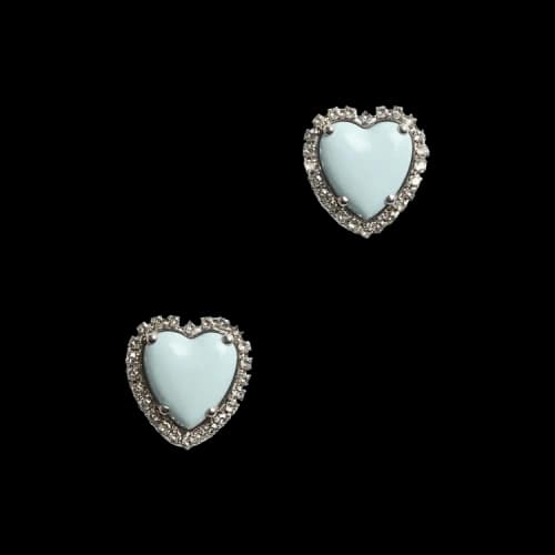 Valentino Coeur Hyperbole Heart-Shaped Earrings 'Silver'