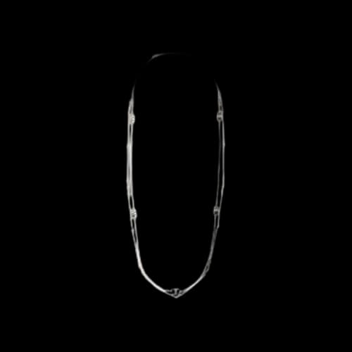 Valentino Vlogo Signature Pearl Necklace 'Palladium/Cream'
