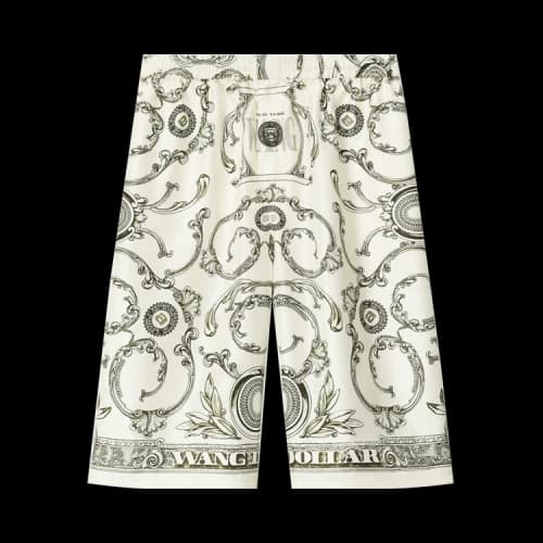 Alexander Wang Money Print Pull On Extra Long Boxer Shorts 'Ivory/Green'