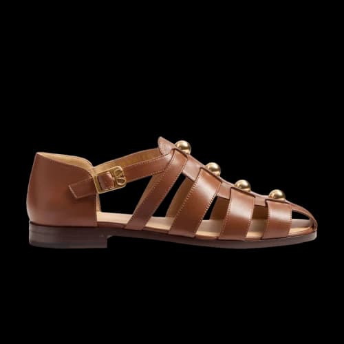 Valentino Studshield Bucket Sandal 'Tobacco'