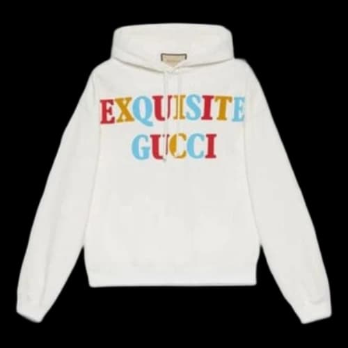 Gucci Exquisite Logo Hooded Sweatshirt 'White'